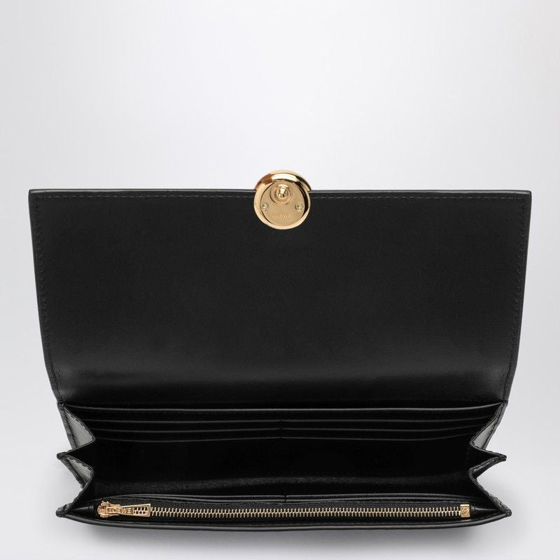 LOEWE Continental Mini Leather Wallet in Shiny Black