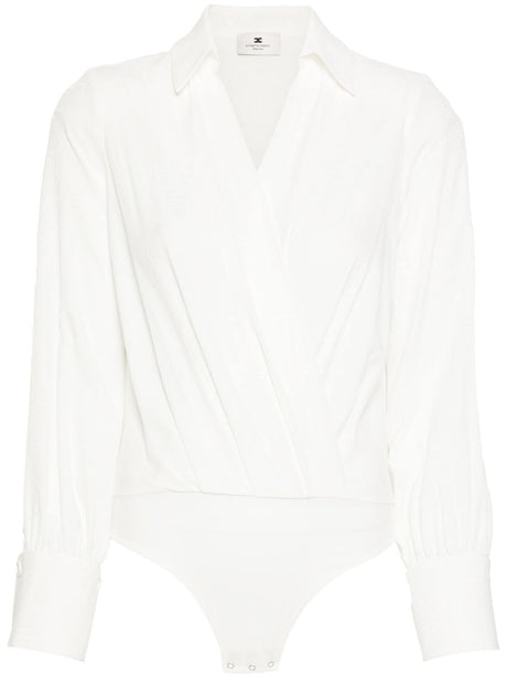 ELISABETTA FRANCHI Logo-Jacquard Wrap Bodysuit