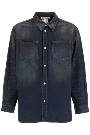 ACNE STUDIOS Unisex Relaxed Distressed Denim Shirt - Size L