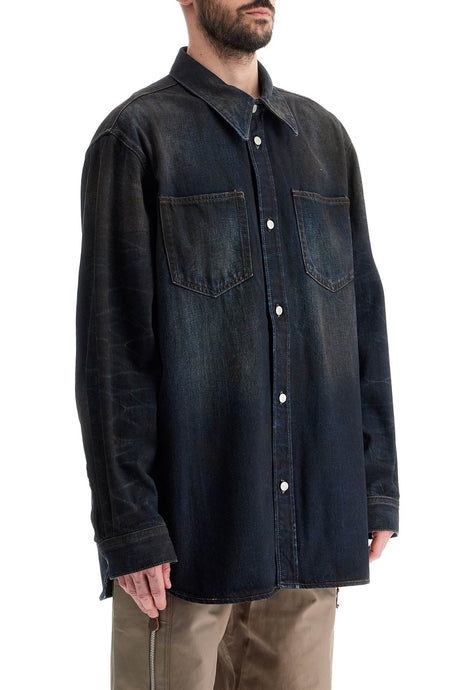 ACNE STUDIOS Unisex Relaxed Distressed Denim Shirt - Size L