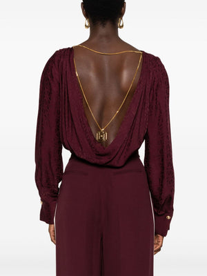 ELISABETTA FRANCHI Satin Jacquard Bodysuit