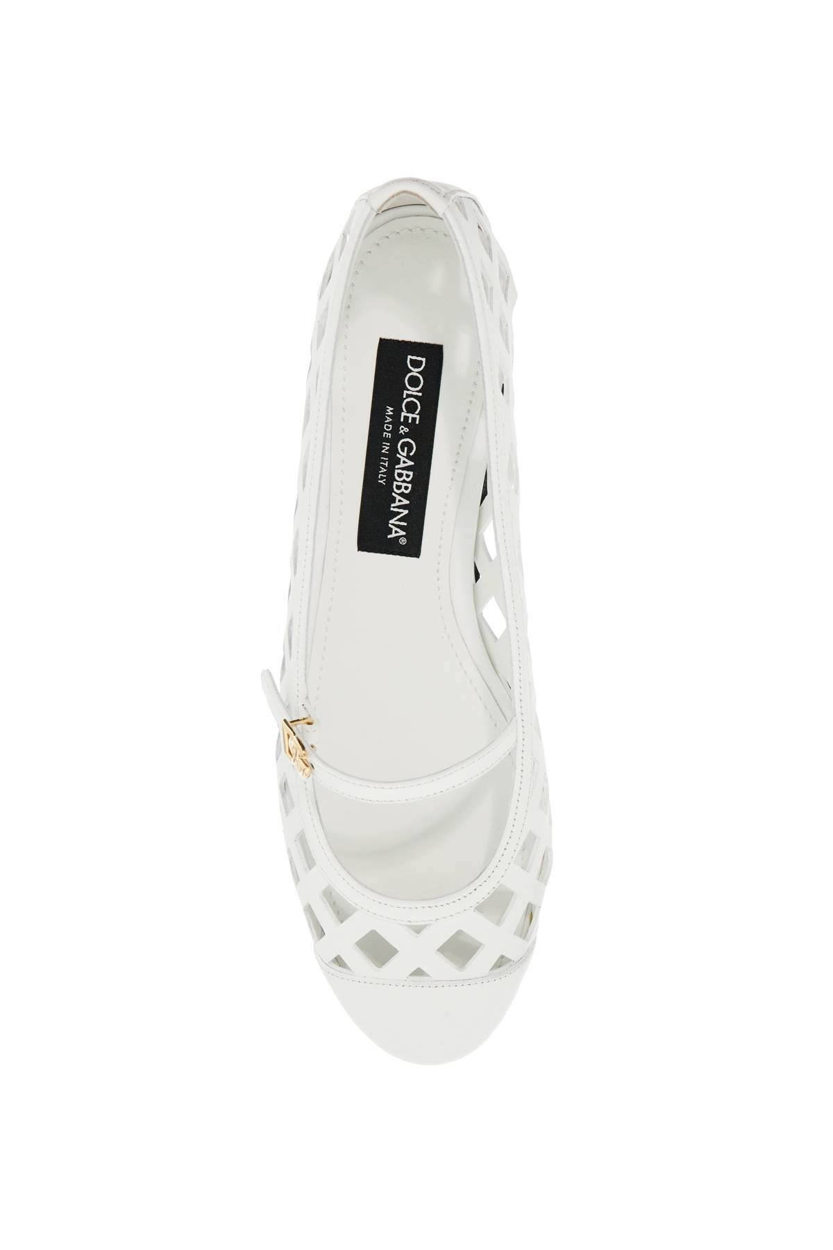 DOLCE & GABBANA Elegant Perforated Leather Ballet Flats