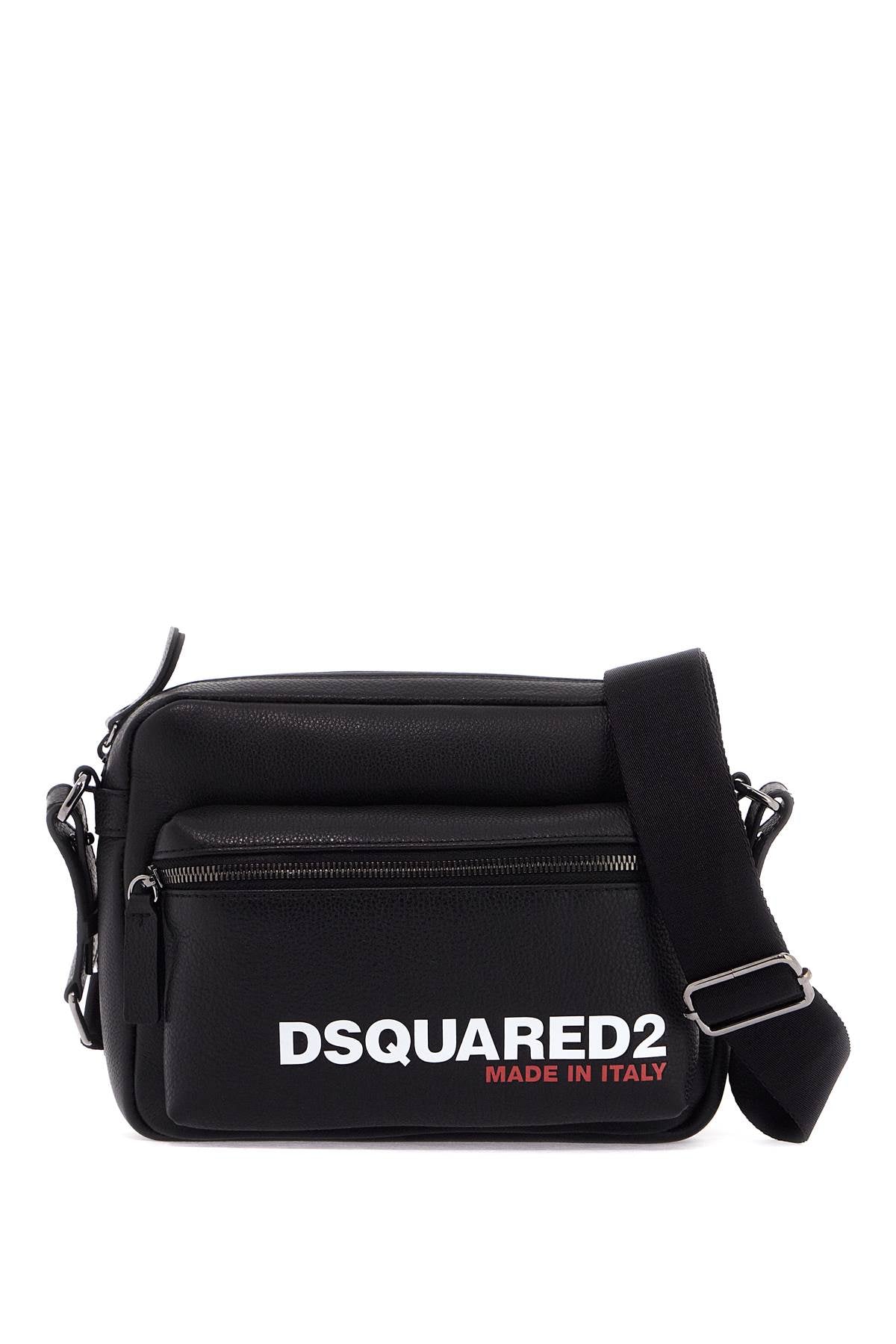 DSQUARED2 Mini Textured Leather Shoulder Handbag with Adjustable Strap