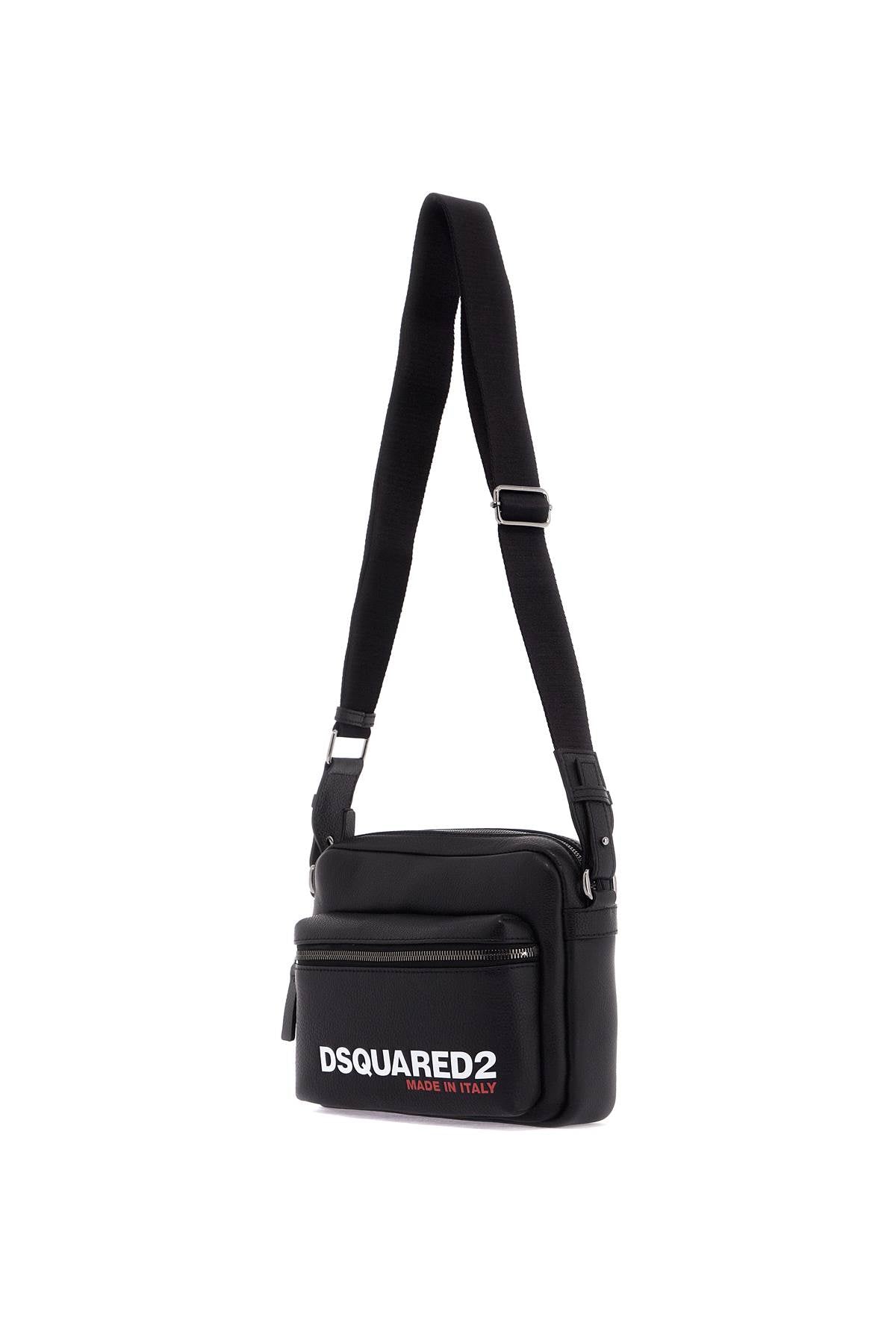 DSQUARED2 Mini Textured Leather Shoulder Handbag with Adjustable Strap