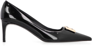 DOLCE & GABBANA Black Leather Pointy-Toe Pumps for Women - Stiletto Heels - FW23