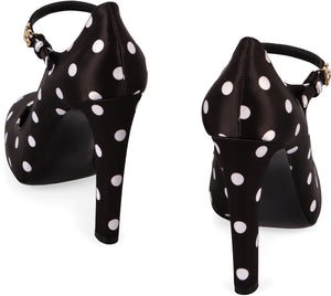 DOLCE & GABBANA Elegant Polka-Dot Satin Mary Jane Pumps