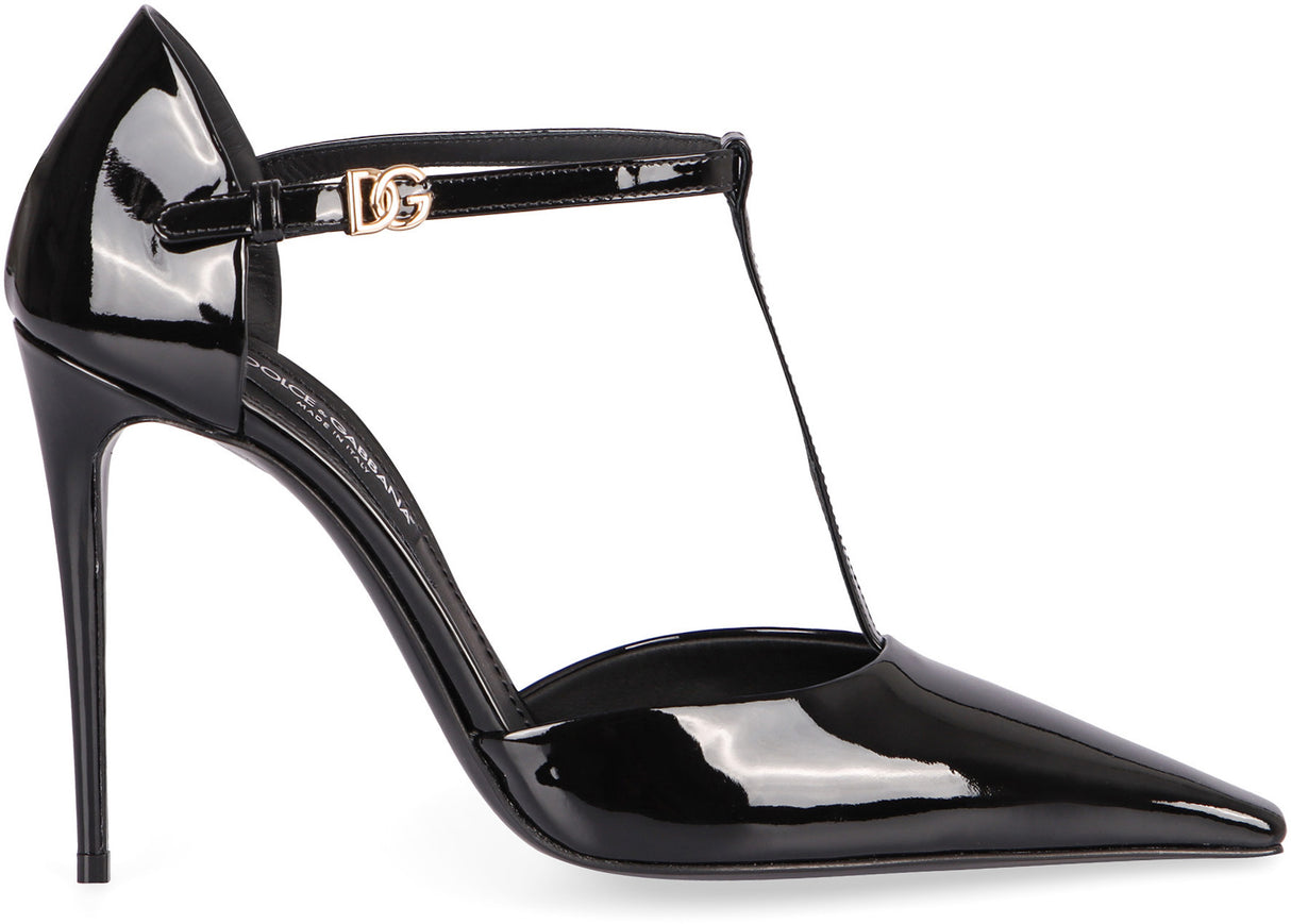 DOLCE & GABBANA Elegant Patent Leather T-Bar Pumps