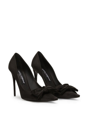 DOLCE & GABBANA Elegant Satin Pumps with 105mm Stiletto Heel