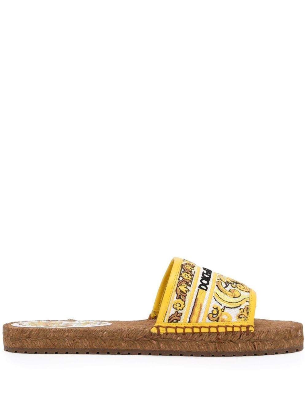 DOLCE & GABBANA Chic Cotton-Lamb Wedge Espadrilles