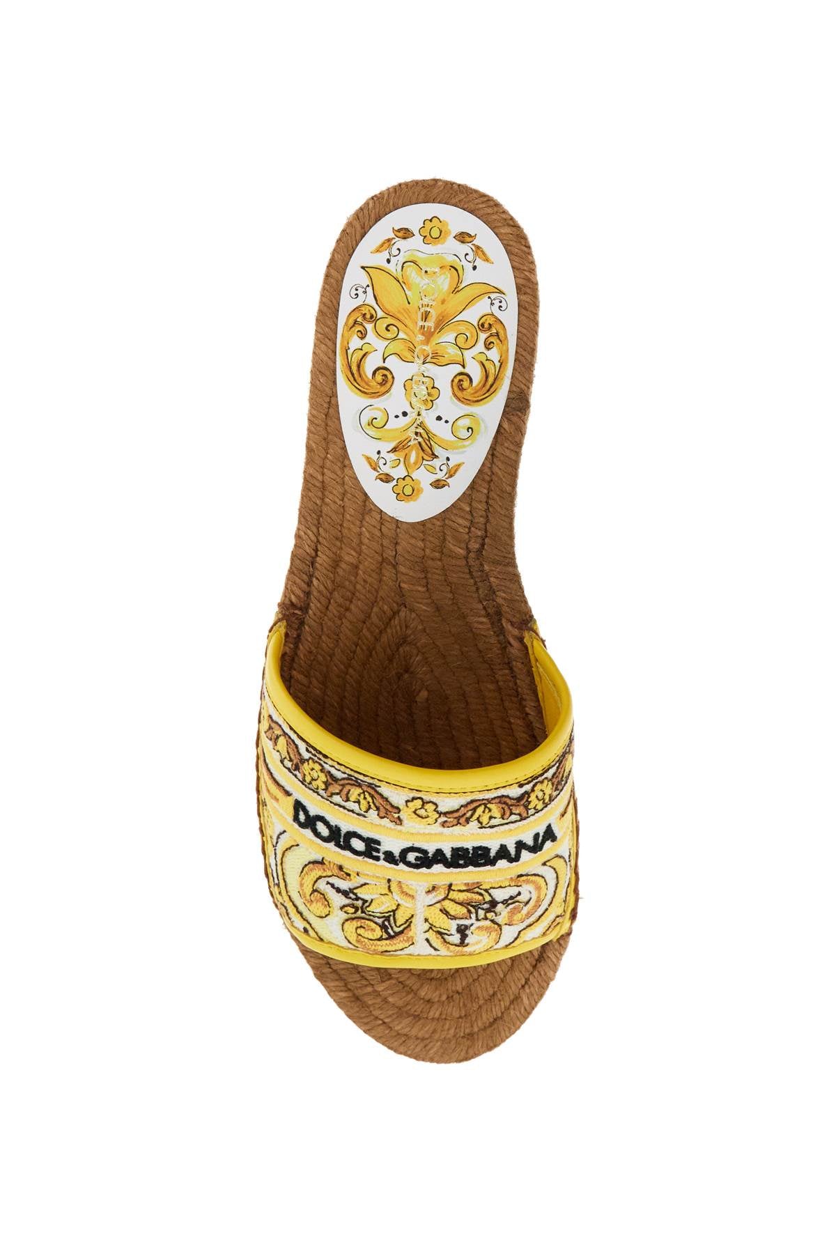 DOLCE & GABBANA Chic Cotton-Lamb Wedge Espadrilles