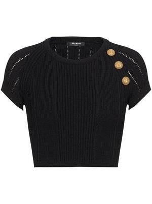 BALMAIN 24SS Black Tunic Top for Women