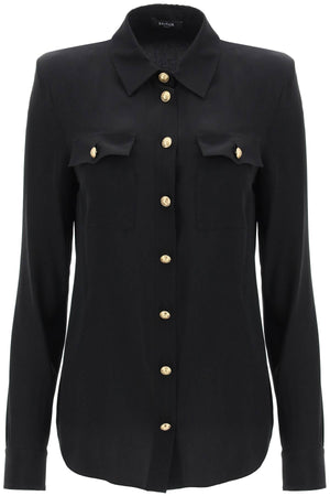 BALMAIN Elegant Semi-Sheer Silk Shirt for Women