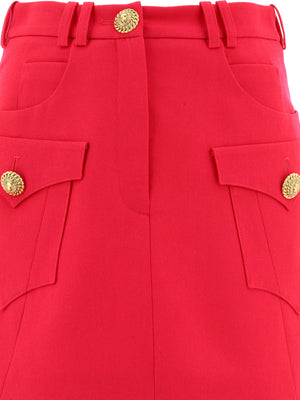 BALMAIN Fuchsia Cut-Out A-Line Skirt for Women - SS24 Collection