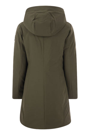 WOOLRICH Green Softshell Parka Jacket for Women - Functional and Feminine