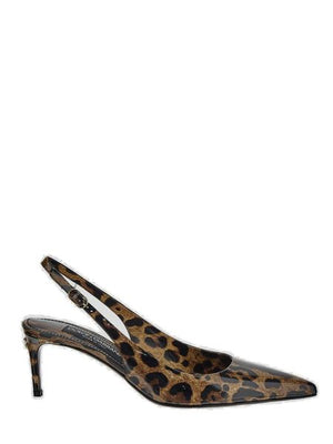 DOLCE & GABBANA Luxurious Leopard Printed Slingback Pumps for Women