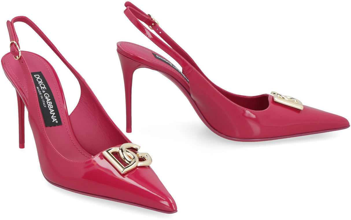 Cyclamen Leather Slingback Pumps for Women - DOLCE & GABBANA