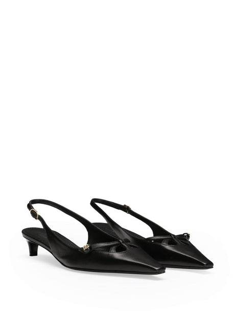 DOLCE & GABBANA Elegant Black Leather Slingback Pumps