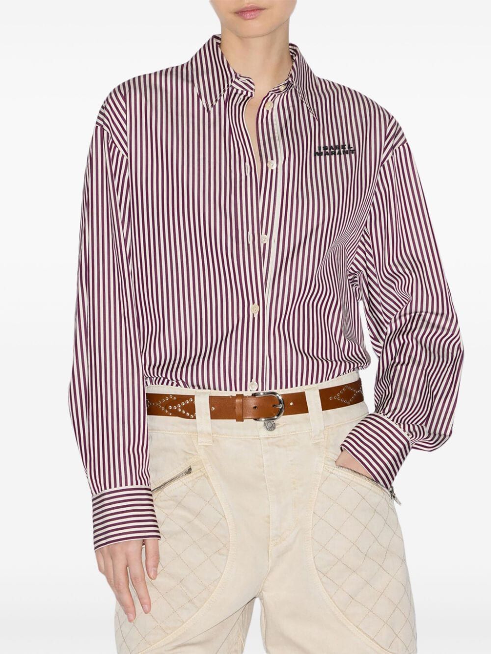 ISABEL MARANT Elegant Striped Silk Blend Shirt