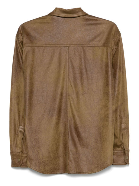 ISABEL MARANT Classic Long Sleeve Shirt with Faux Suede Detail