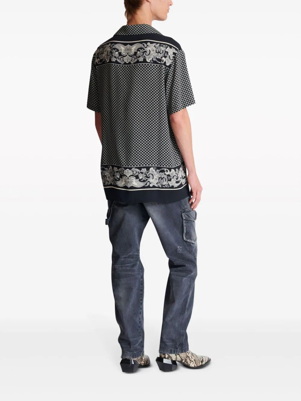 BALMAIN Paisley Printed Bowling Shirt for Men - SS24 Collection