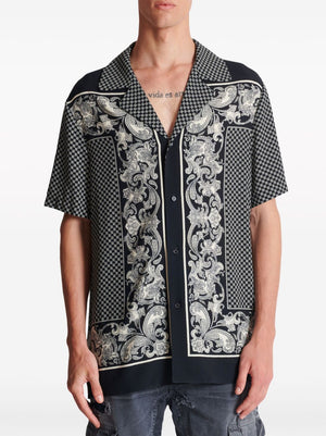 BALMAIN Paisley Printed Bowling Shirt for Men - SS24 Collection