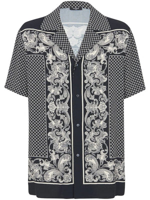 BALMAIN Paisley Printed Bowling Shirt for Men - SS24 Collection