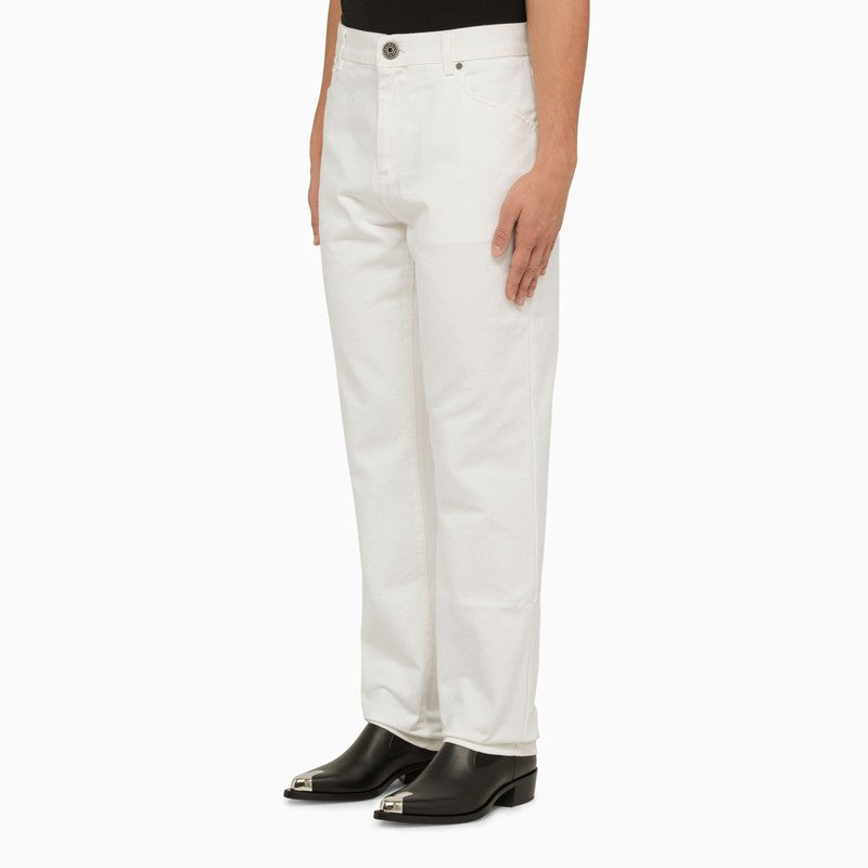 BALMAIN Men's 24SS Denim Straight Pants - White