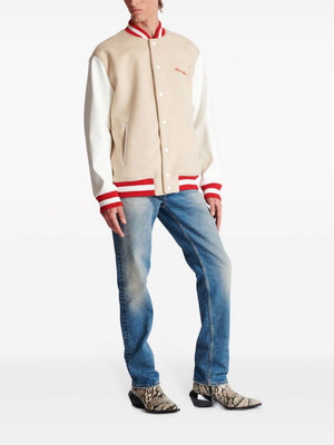 BALMAIN Classic Wool Varsity Jacket with Signature Embroidery for Men