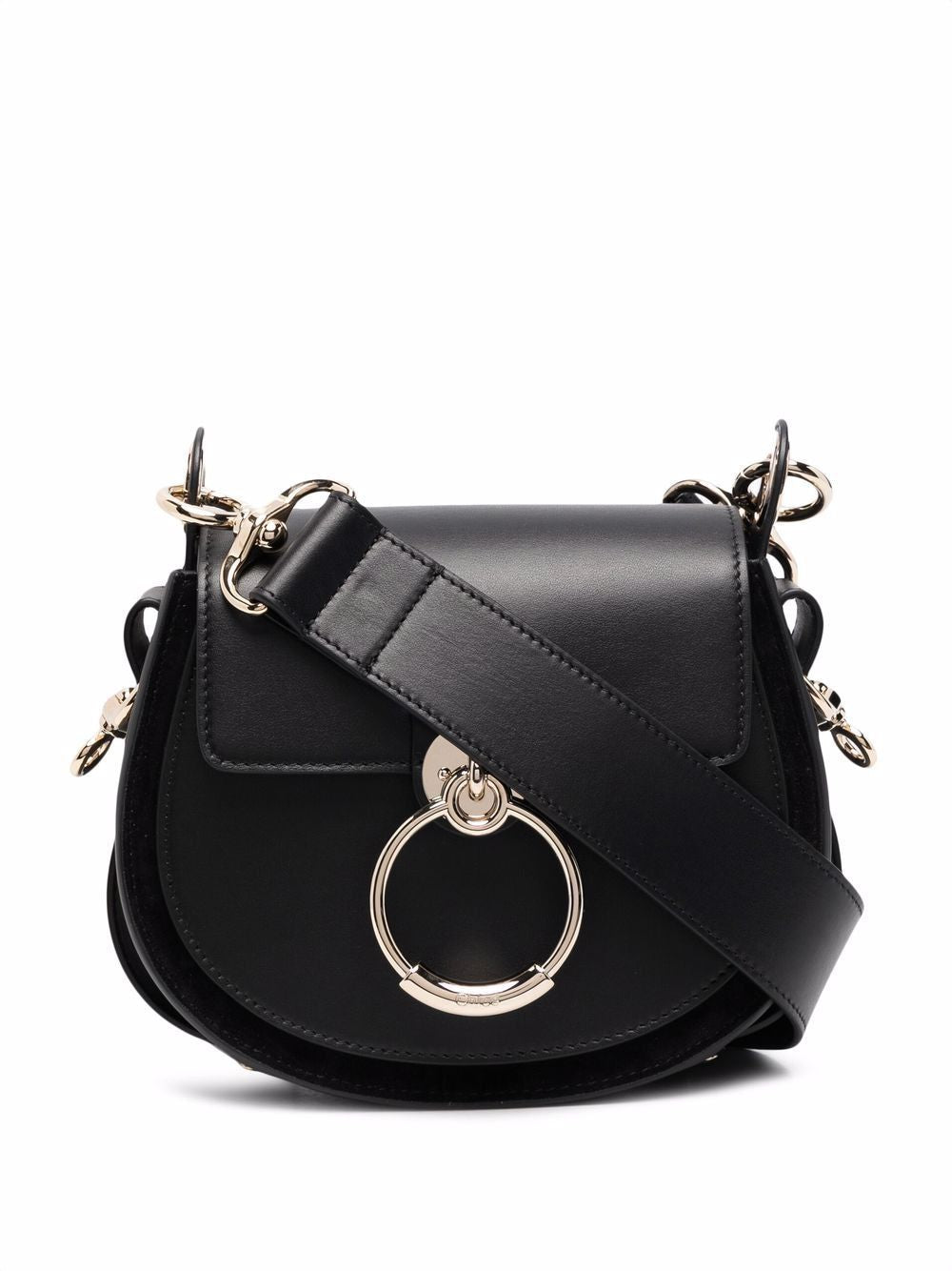 CHLOÉ Elegant Crossbody Bag with Golden Logo Buckle