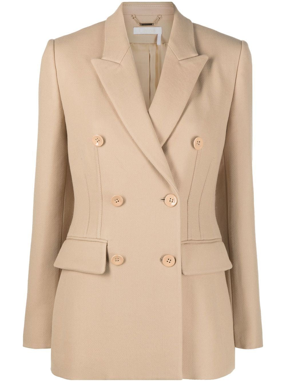 CHLOÉ Pearl Beige Wool Jacket for Women - Fall/Winter 2024 Collection