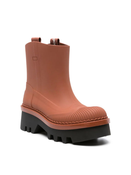 CHLOÉ Chestnut Raina Rain Boots - 5.5 cm Heel for Women