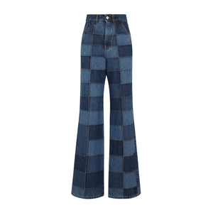 CHLOÉ Women's Blue Denim Flared Pants for FW23