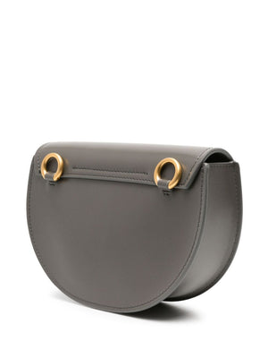 CHLOÉ Mini Marcie Black Leather Shoulder Bag with Gold-Tone Accents