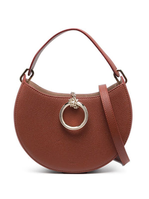 CHLOÉ Rustic Brown Leather Crossbody Handbag for Women