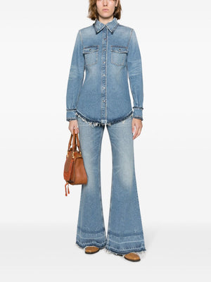 CHLOÉ Women's Denim Cotton Shirt - Light Blue