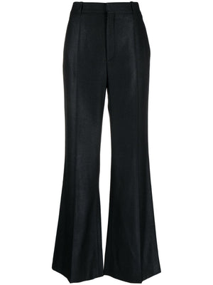 CHLOÉ Sophisticated Black Wool and Silk Flared Trousers for Women