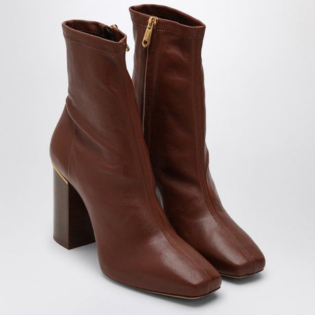 CHLOÉ Cognac-Colored Ambre Ankle Boots - Sophisticated Style for FW24