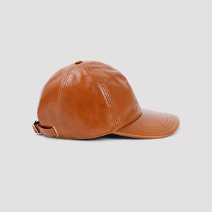 CHLOÉ Elegant Swing Cap in Rich Brown Calf Leather