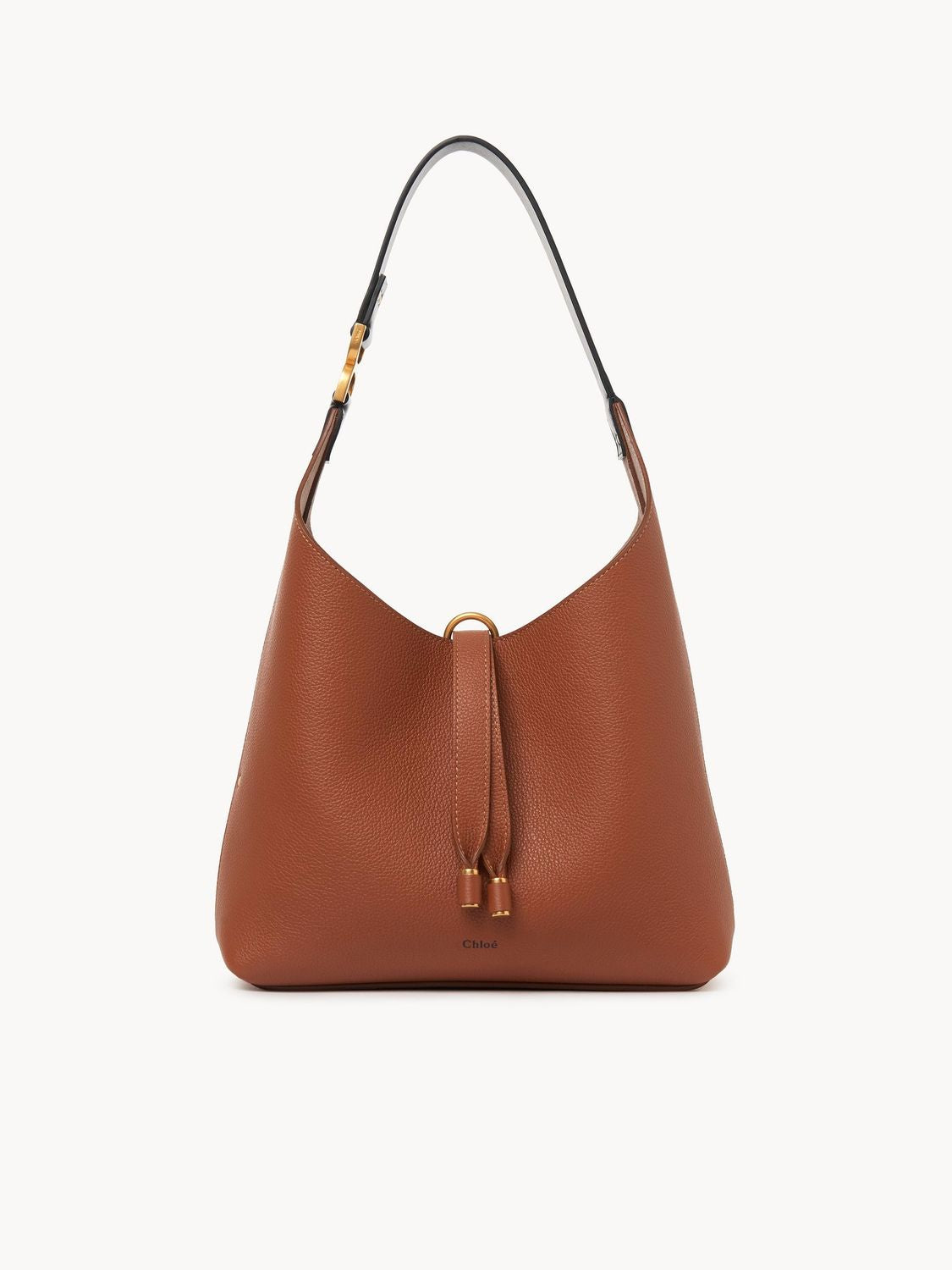 CHLOÉ Marcie Tan Leather Mini Hobo Handbag