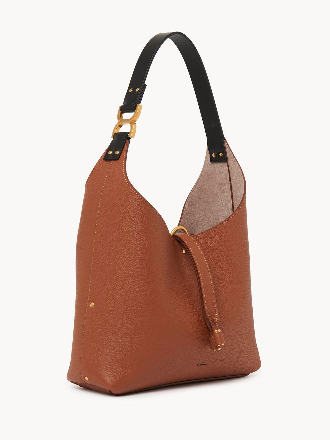 CHLOÉ Marcie Tan Leather Mini Hobo Handbag