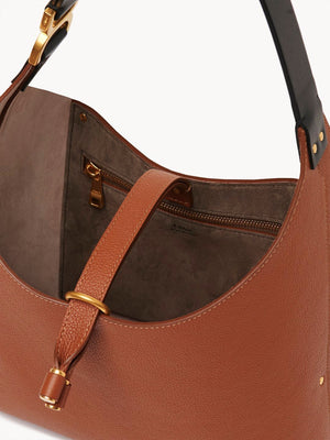 CHLOÉ Marcie Tan Leather Mini Hobo Handbag