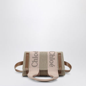 CHLOÉ Mini Beige and Pink Canvas Waist Handbag