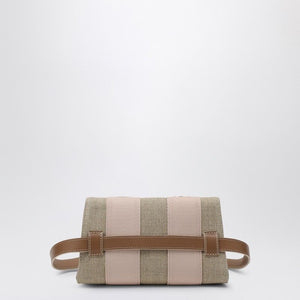 CHLOÉ Mini Beige and Pink Canvas Waist Handbag