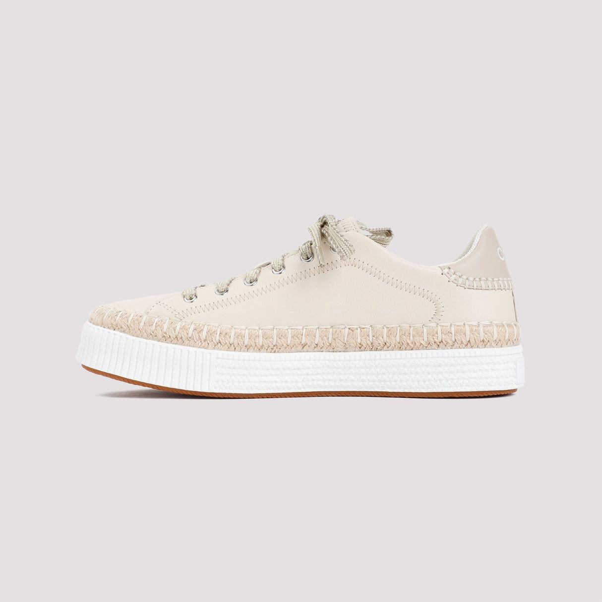 CHLOÉ NUDE & NEUTRALS LEATHER SNEAKERS FOR WOMEN