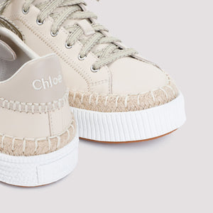 CHLOÉ NUDE & NEUTRALS LEATHER SNEAKERS FOR WOMEN