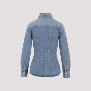 CHLOÉ Waisted Denim Shirt in Blue for Women - SS24 Collection