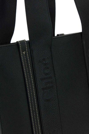 CHLOÉ Black Logo-Printed Tote Handbag for Women (SS24)