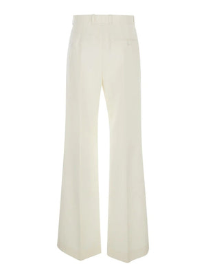 CHLOÉ Eden White Straight Leg Luxe Trousers