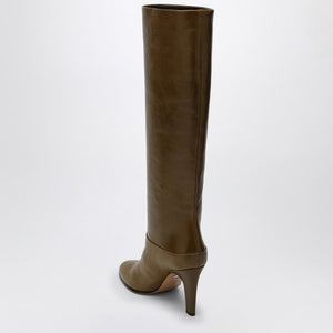 CHLOÉ Vintage Khaki Green Leather High Boots