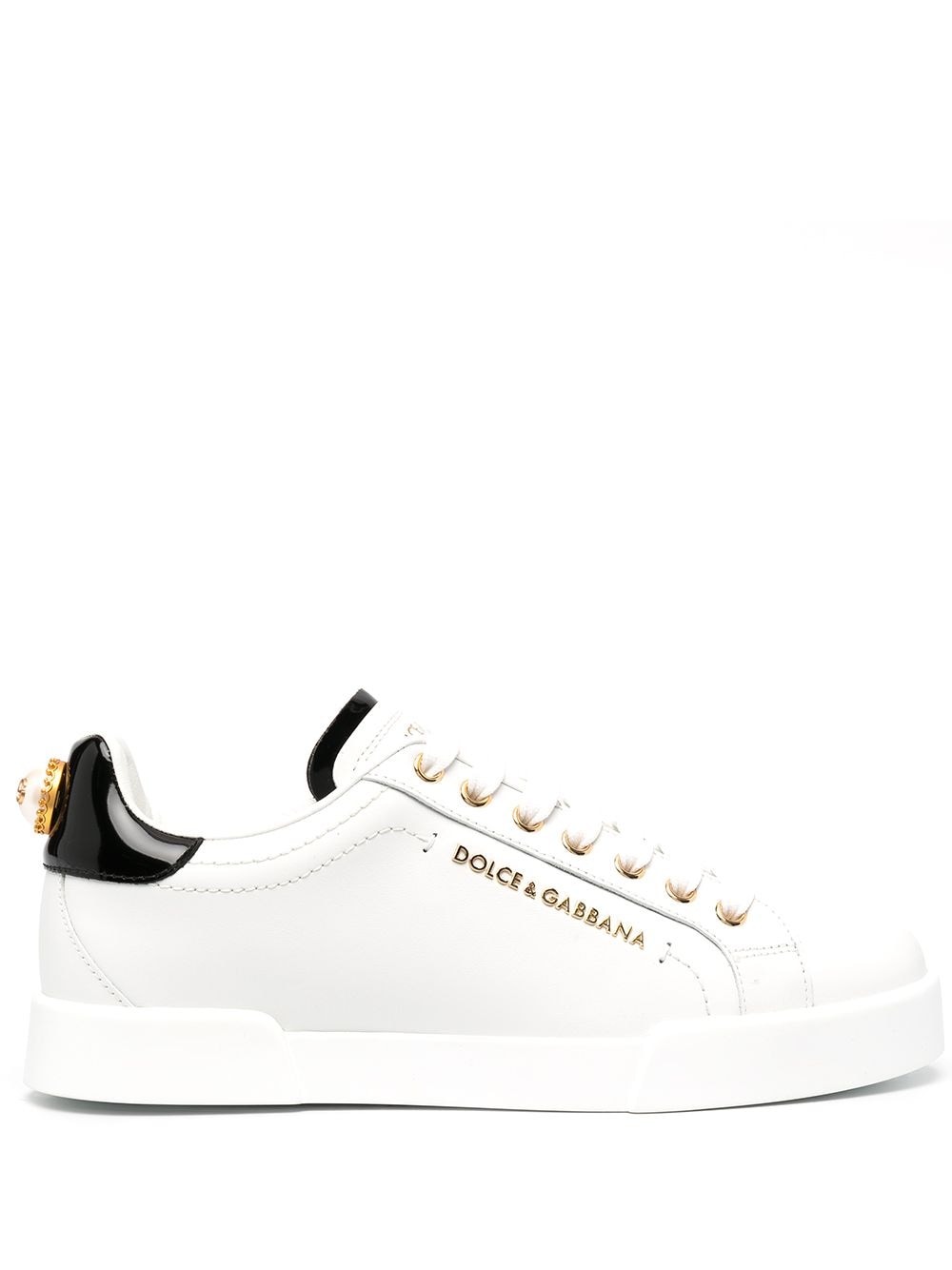 DOLCE & GABBANA Sporty and Chic Women's Sneakers - White and Black